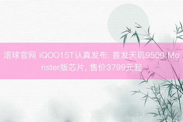 滚球官网 iQOO15T认真发布: 首发天玑9500 Monster版芯片， 售价3799元起