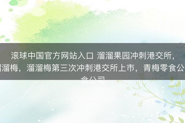 滚球中国官方网站入口 溜溜果园冲刺港交所，溜溜梅，溜溜梅第三次冲刺港交所上市，青梅零食公司