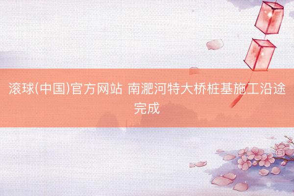 滚球(中国)官方网站 南淝河特大桥桩基施工沿途完成