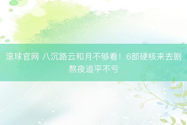 滚球官网 八沉路云和月不够看！6部硬核来去剧熬夜追平不亏