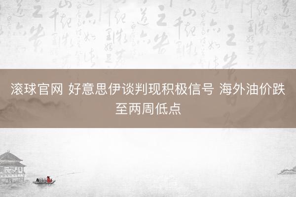 滚球官网 好意思伊谈判现积极信号 海外油价跌至两周低点