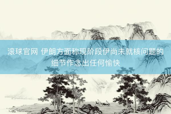 滚球官网 伊朗方面称现阶段伊尚未就核问题的细节作念出任何愉快